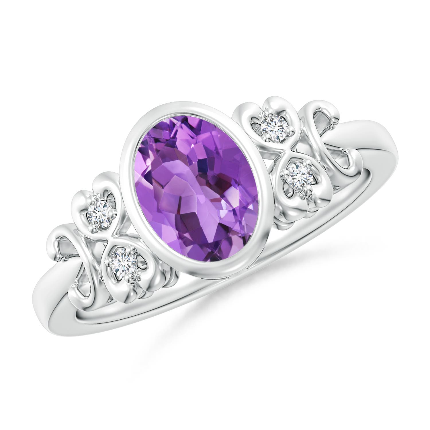 AA - Amethyst / 1.2 CT / 14 KT White Gold