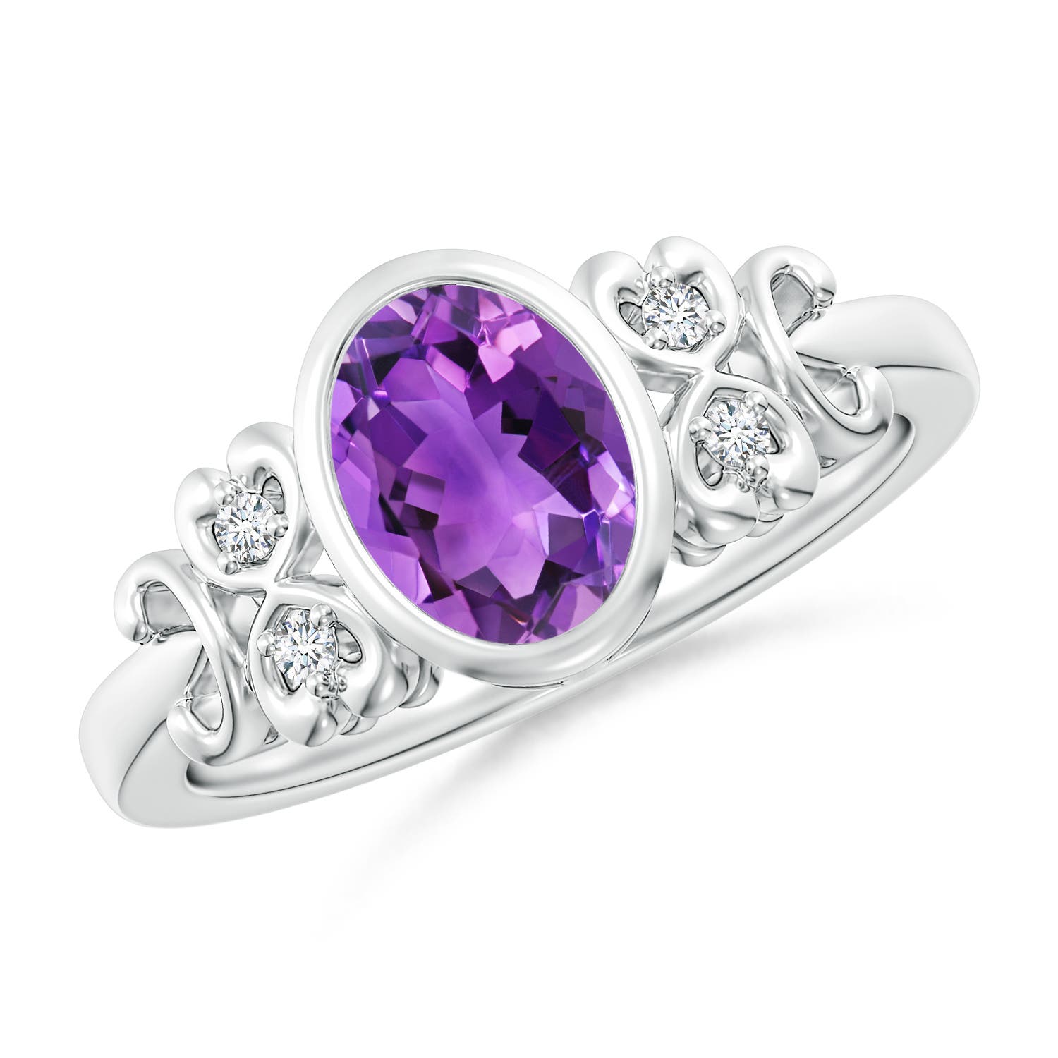 AAA - Amethyst / 1.2 CT / 14 KT White Gold