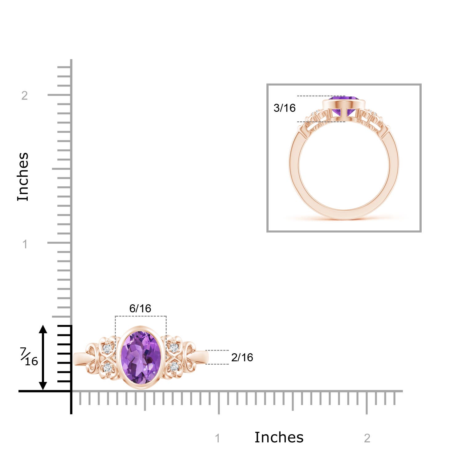 AA - Amethyst / 1.66 CT / 14 KT Rose Gold