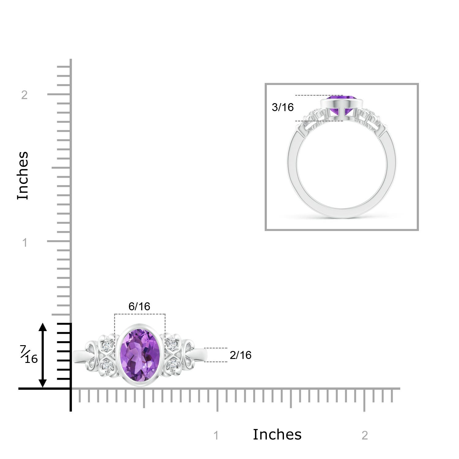 AA - Amethyst / 1.66 CT / 14 KT White Gold