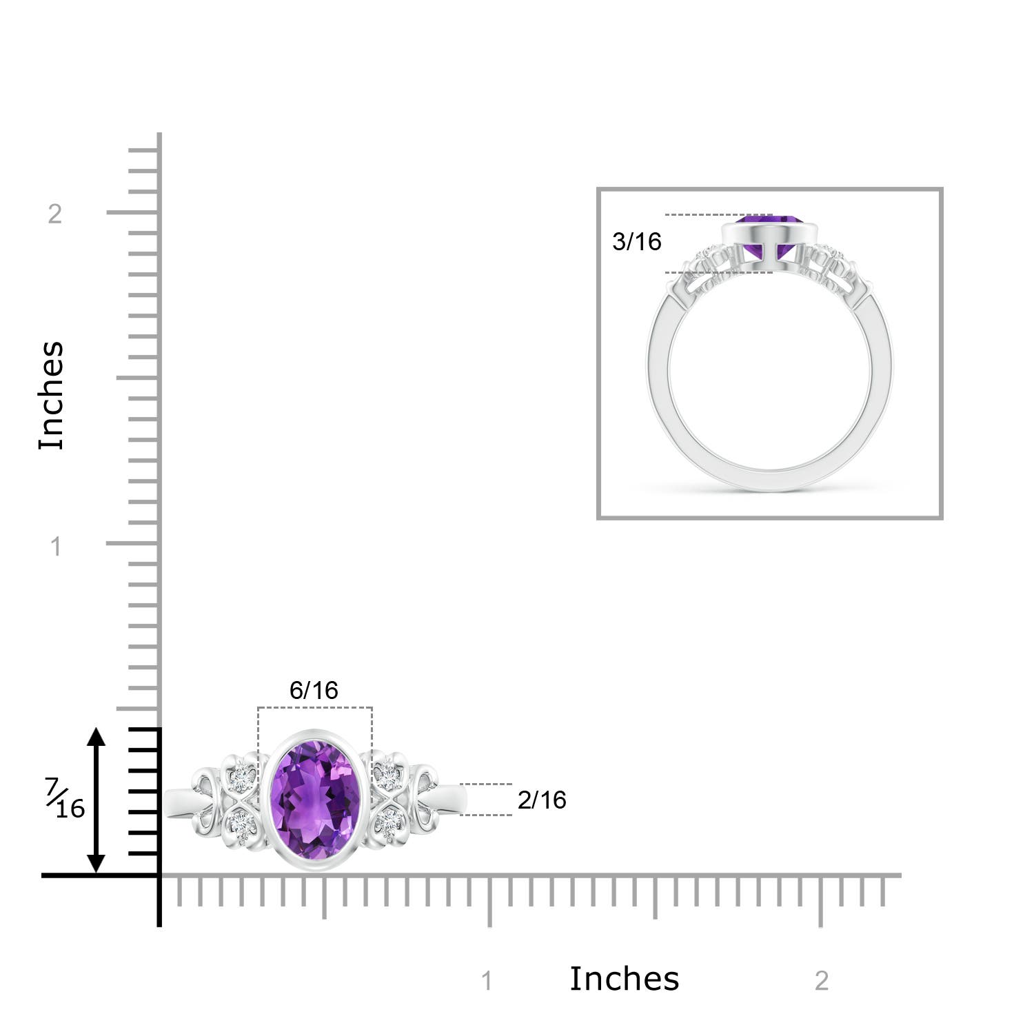 AAA - Amethyst / 1.66 CT / 14 KT White Gold