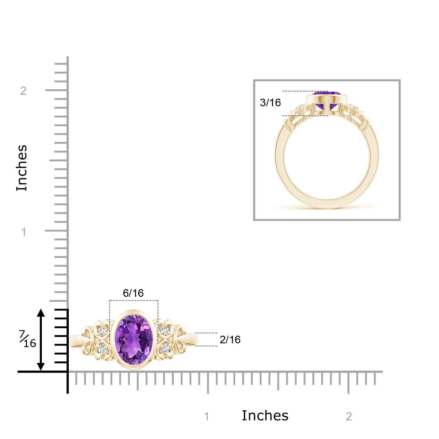 AAA - Amethyst / 1.66 CT / 14 KT Yellow Gold