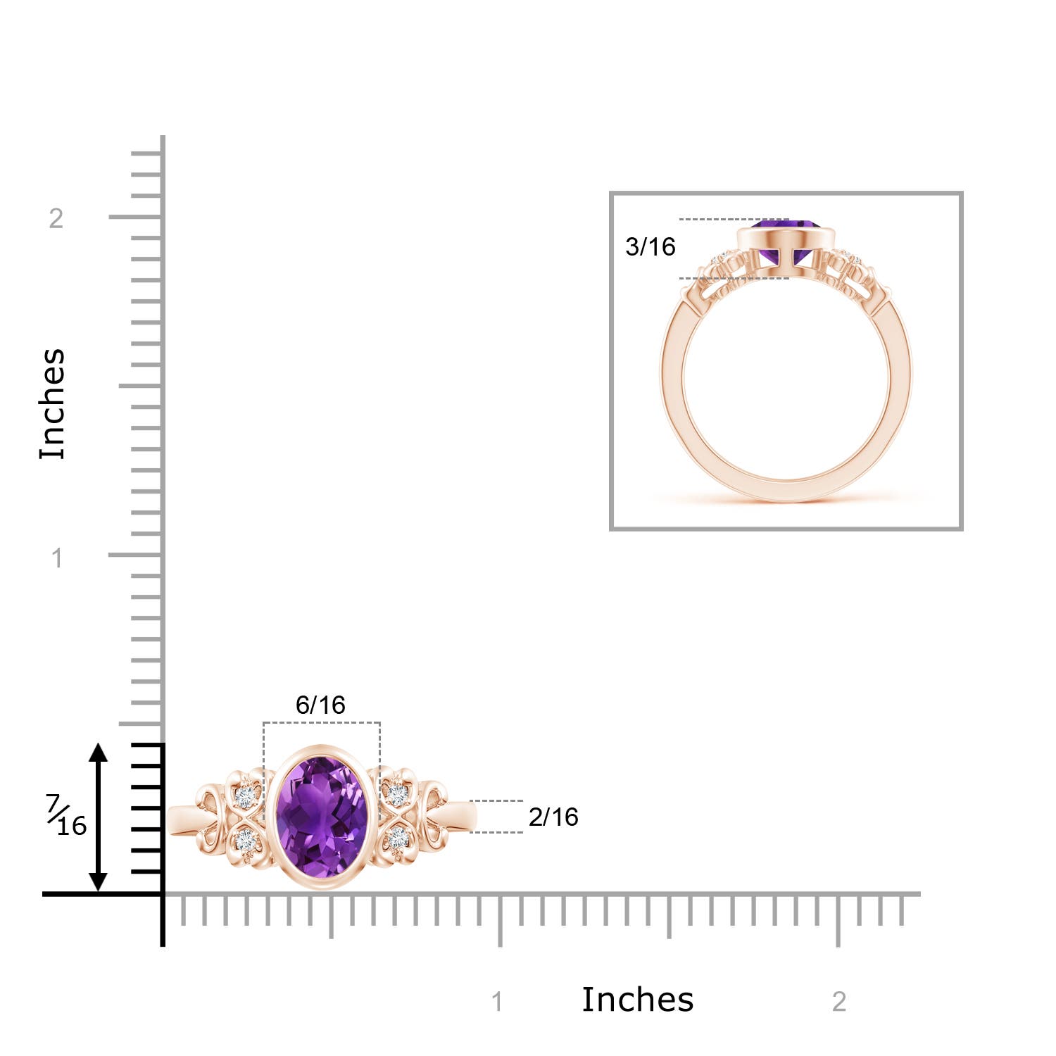 AAAA - Amethyst / 1.66 CT / 14 KT Rose Gold