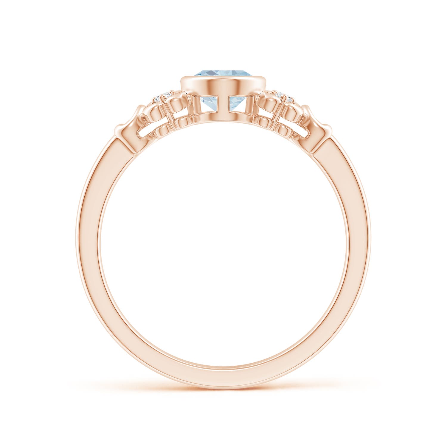 A - Aquamarine / 0.64 CT / 14 KT Rose Gold