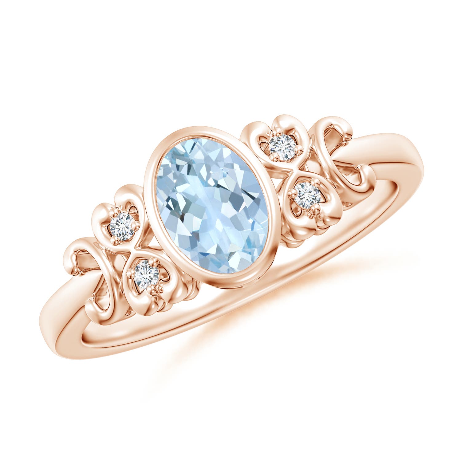 AA - Aquamarine / 0.64 CT / 14 KT Rose Gold