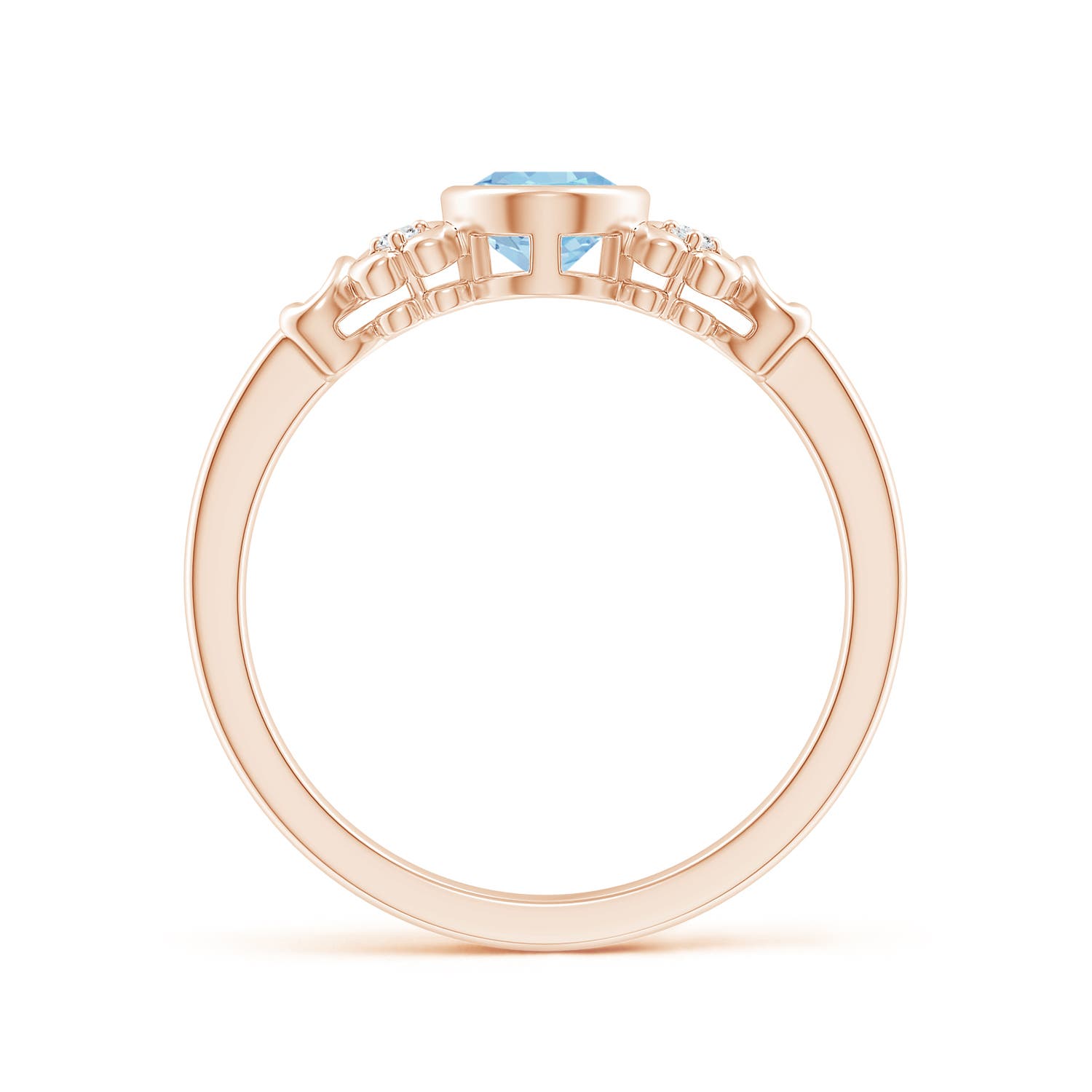 AAA - Aquamarine / 0.64 CT / 14 KT Rose Gold