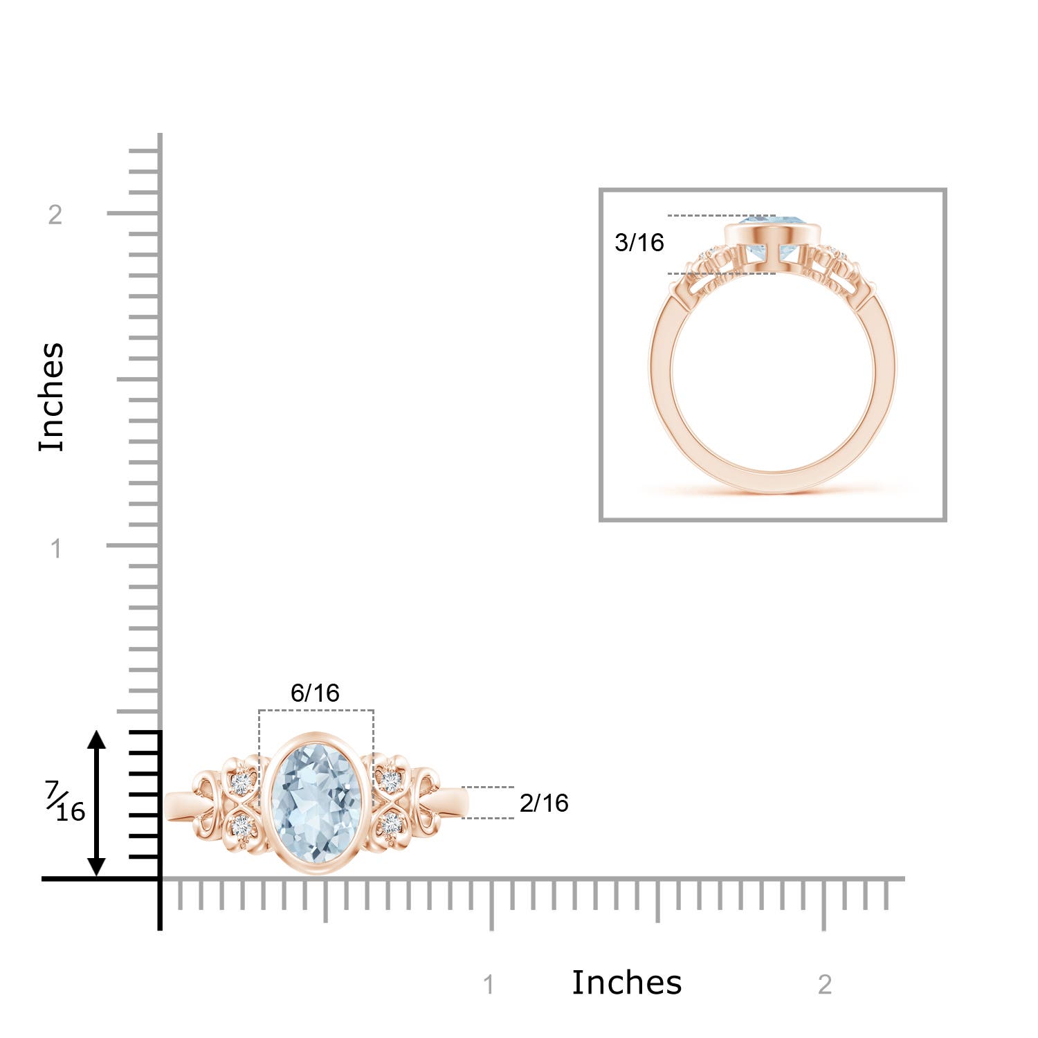 A - Aquamarine / 1.56 CT / 14 KT Rose Gold