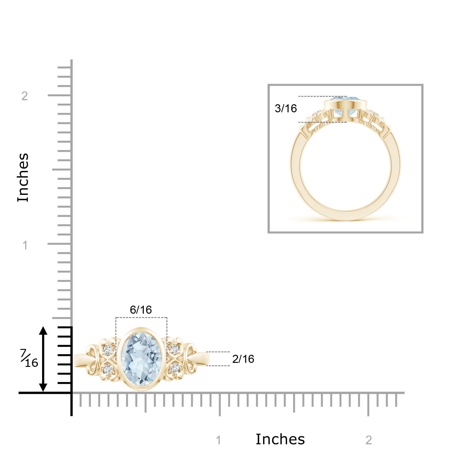 A - Aquamarine / 1.56 CT / 14 KT Yellow Gold