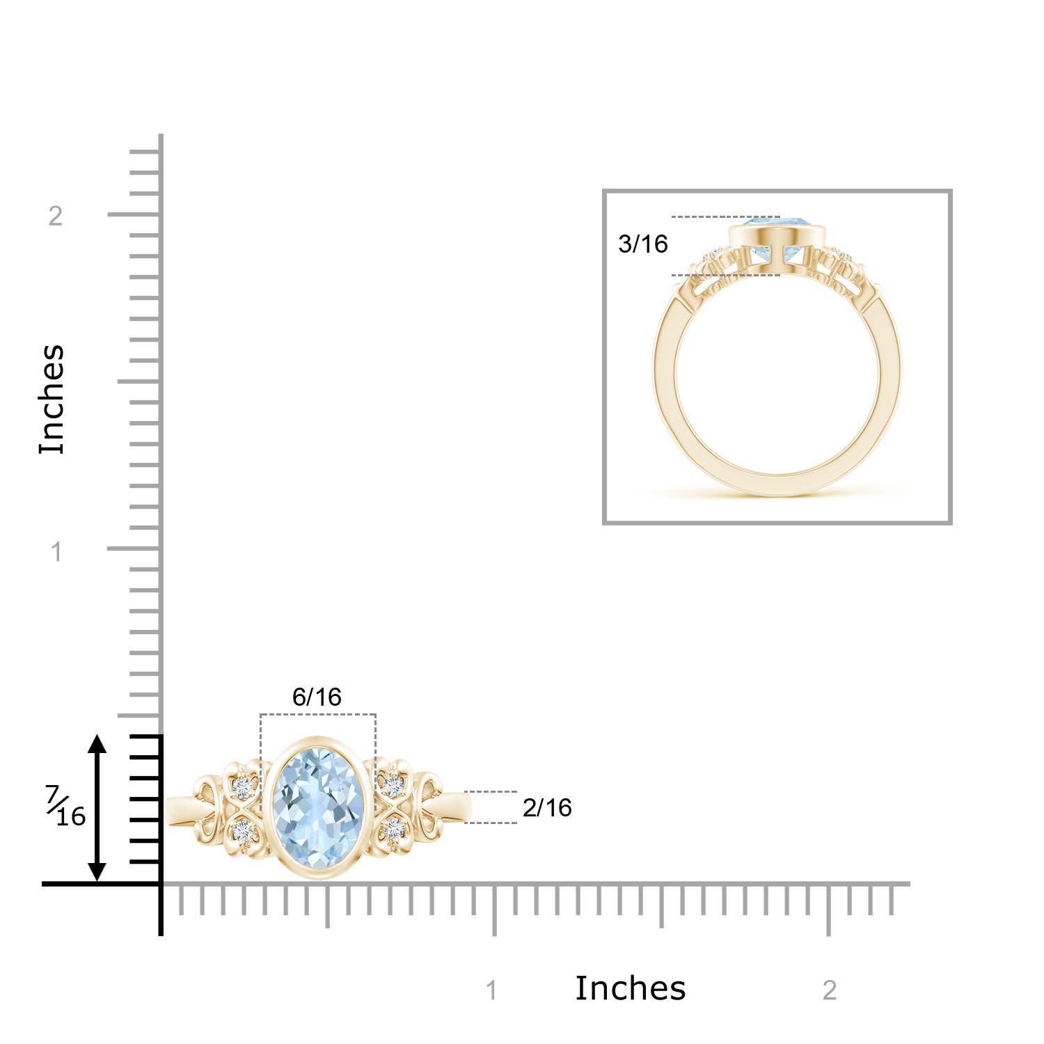 AA - Aquamarine / 1.56 CT / 14 KT Yellow Gold