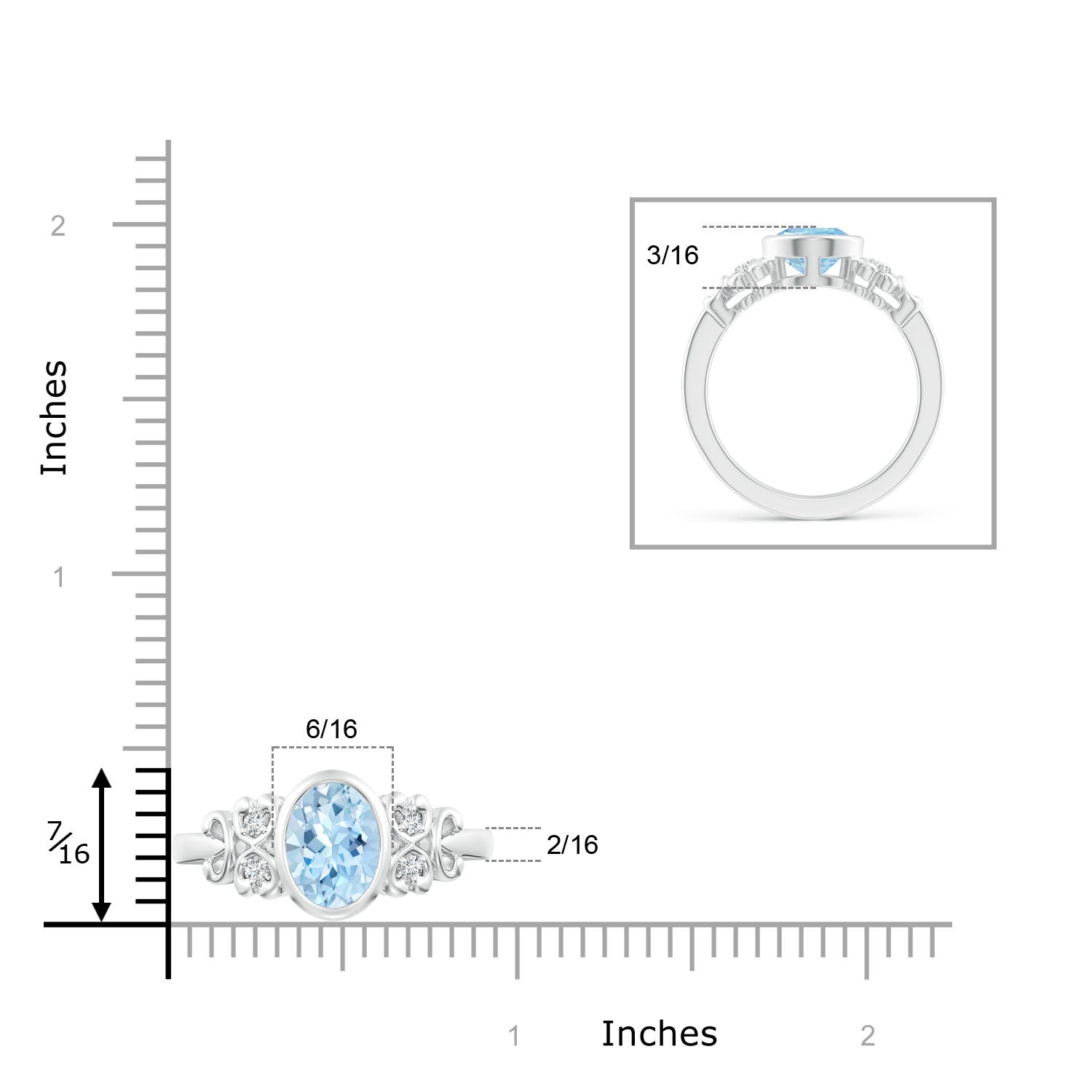 AAA - Aquamarine / 1.56 CT / 14 KT White Gold