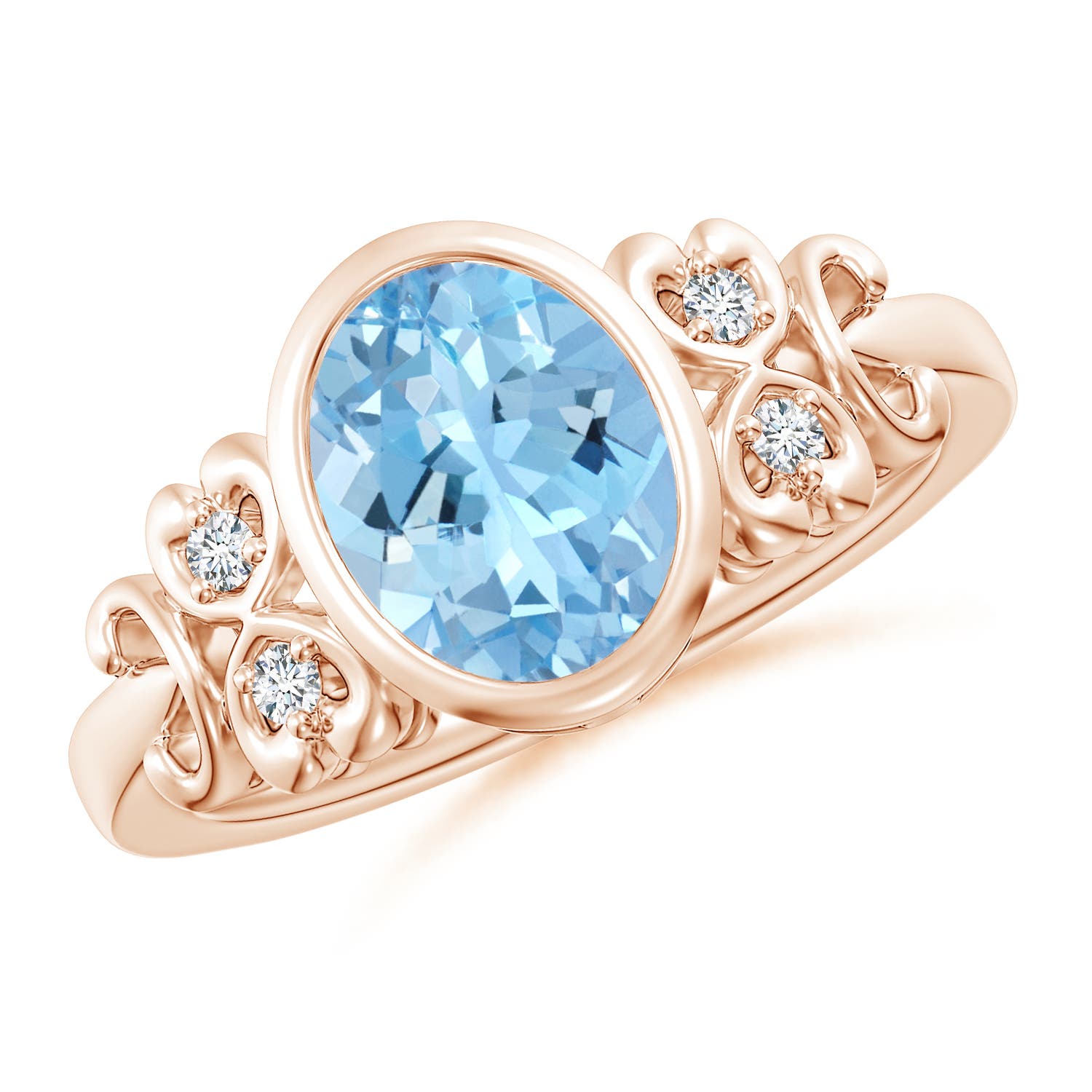 AAAA - Aquamarine / 1.56 CT / 14 KT Rose Gold