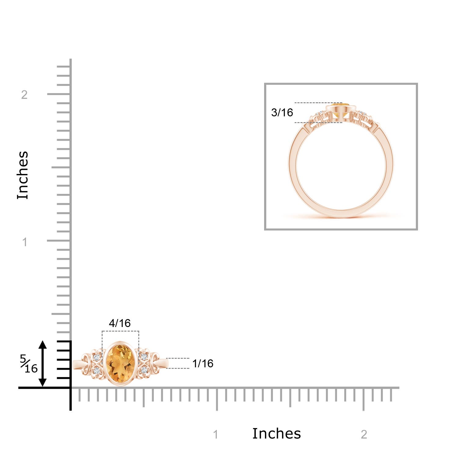 A - Citrine / 0.79 CT / 14 KT Rose Gold