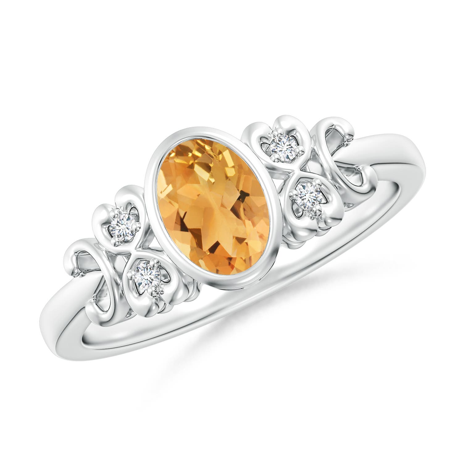 A - Citrine / 0.79 CT / 14 KT White Gold