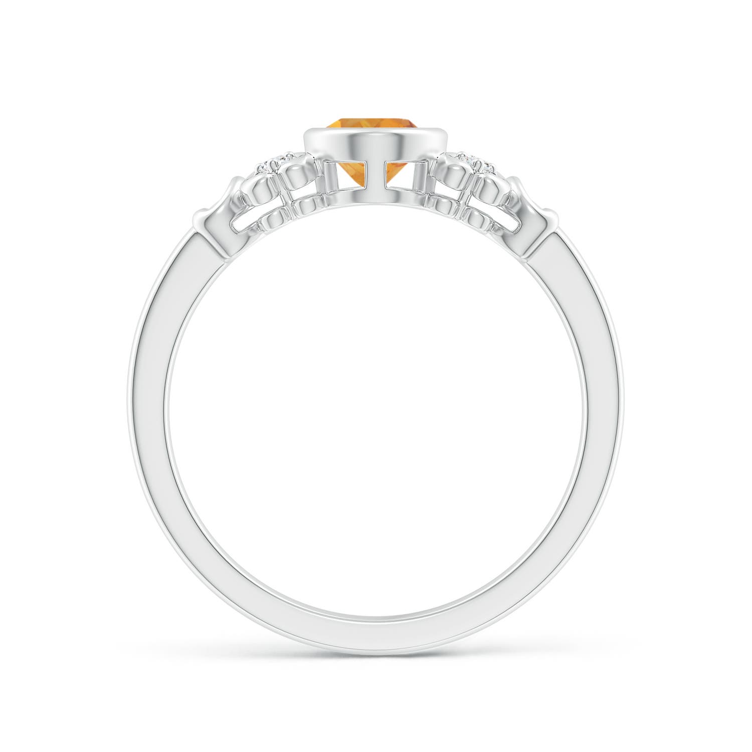 AA - Citrine / 0.79 CT / 14 KT White Gold