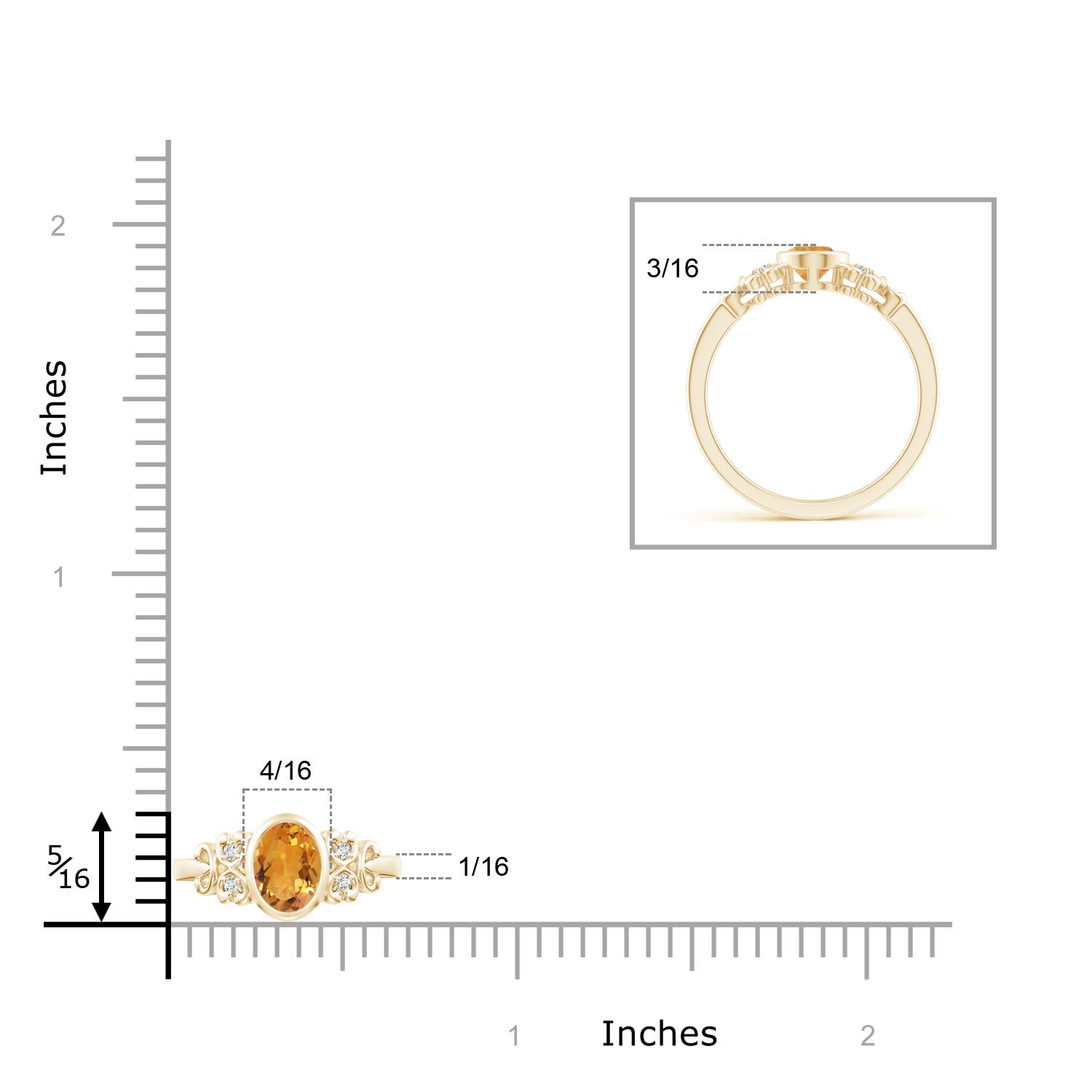 AA - Citrine / 0.79 CT / 14 KT Yellow Gold