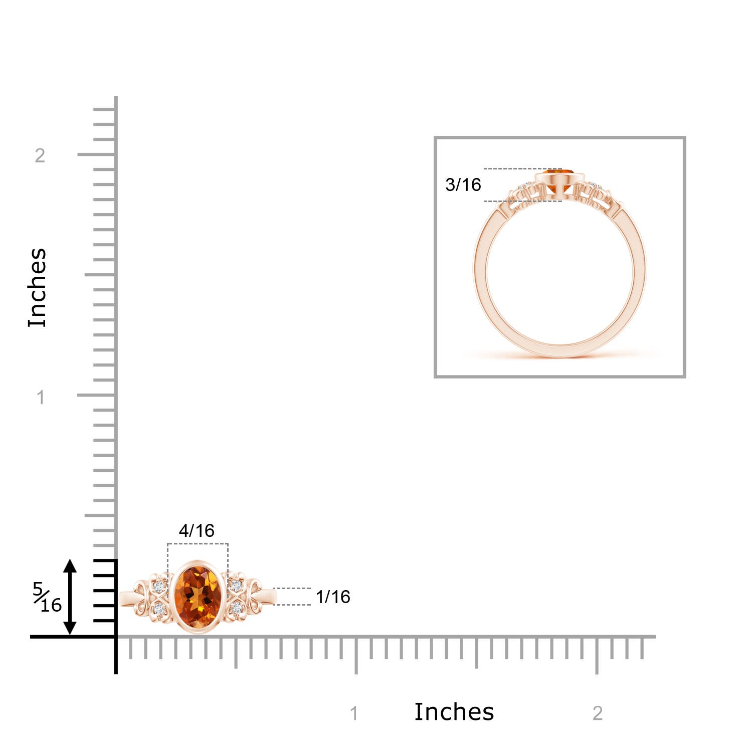 AAAA - Citrine / 0.79 CT / 14 KT Rose Gold