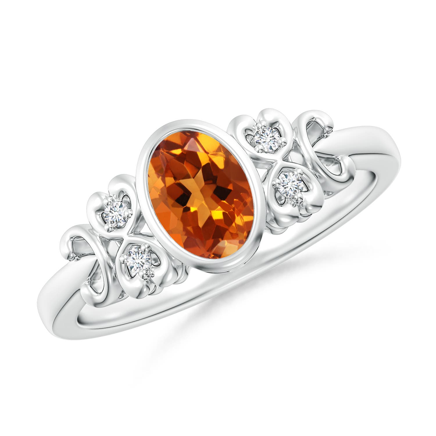 AAAA - Citrine / 0.79 CT / 14 KT White Gold