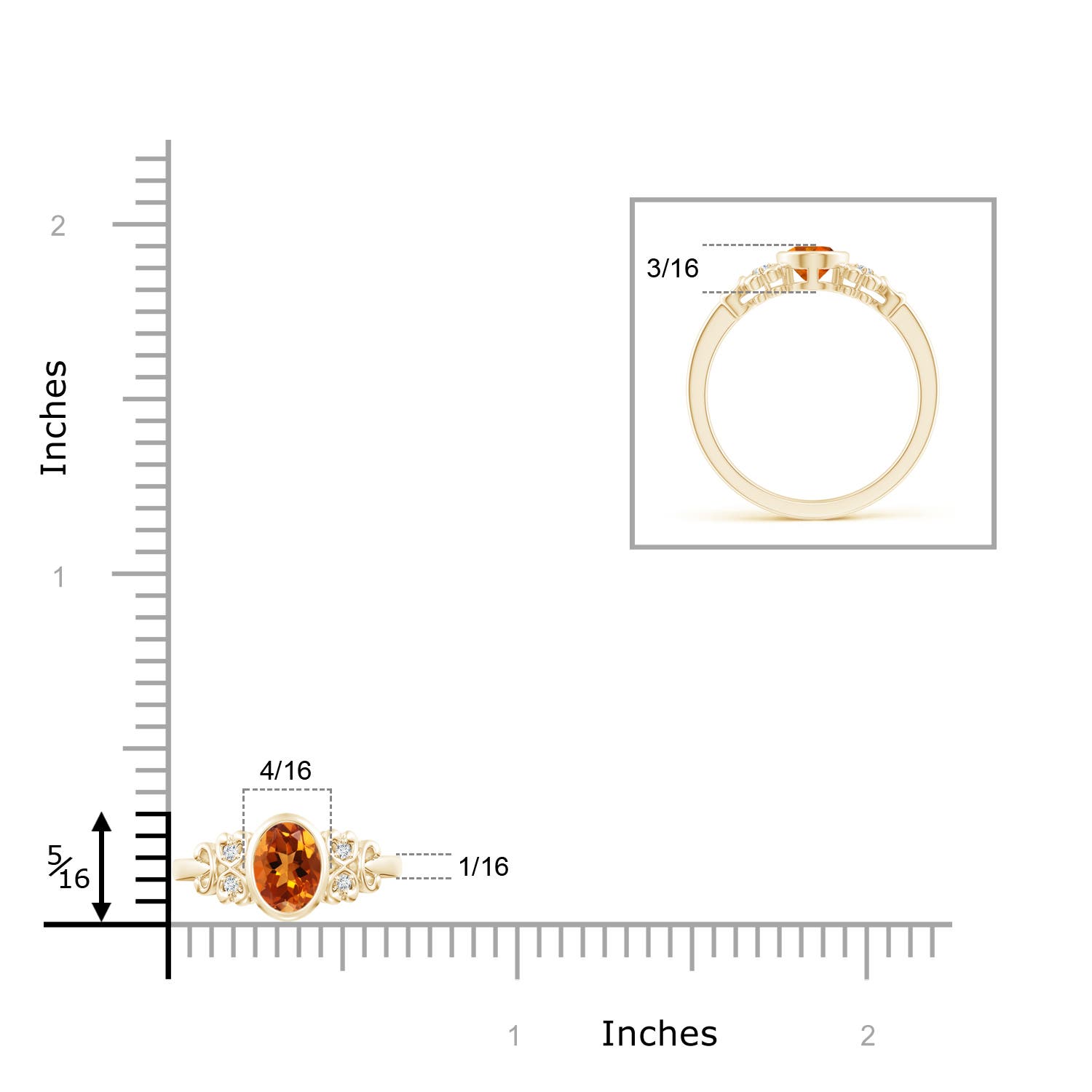 AAAA - Citrine / 0.79 CT / 14 KT Yellow Gold