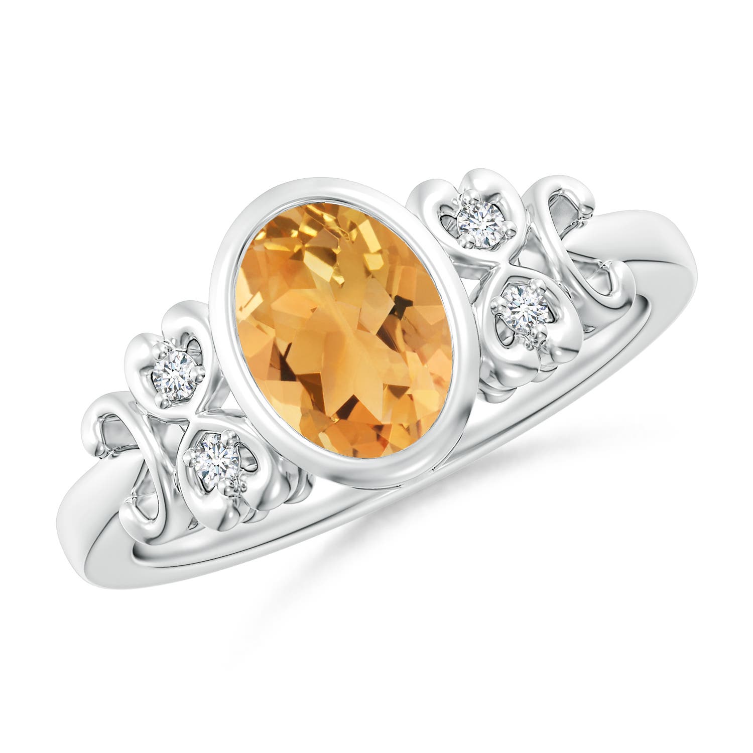 A - Citrine / 1.15 CT / 14 KT White Gold