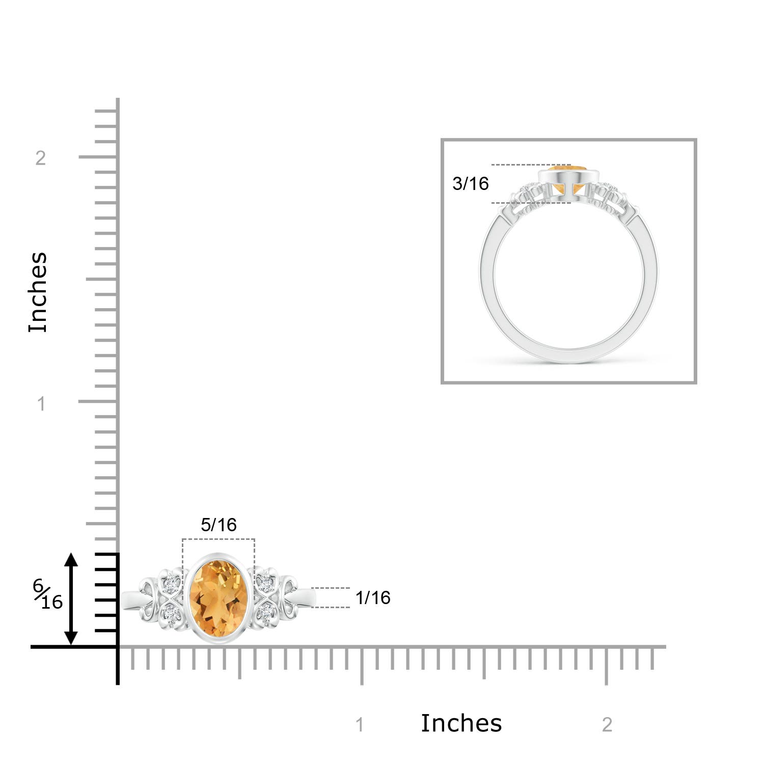 A - Citrine / 1.15 CT / 14 KT White Gold