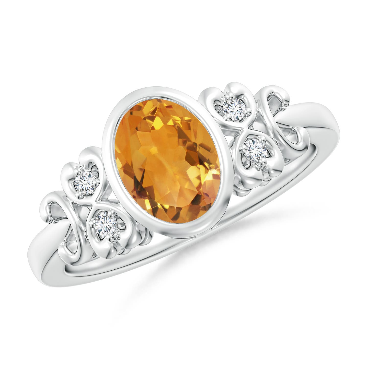 AA - Citrine / 1.15 CT / 14 KT White Gold