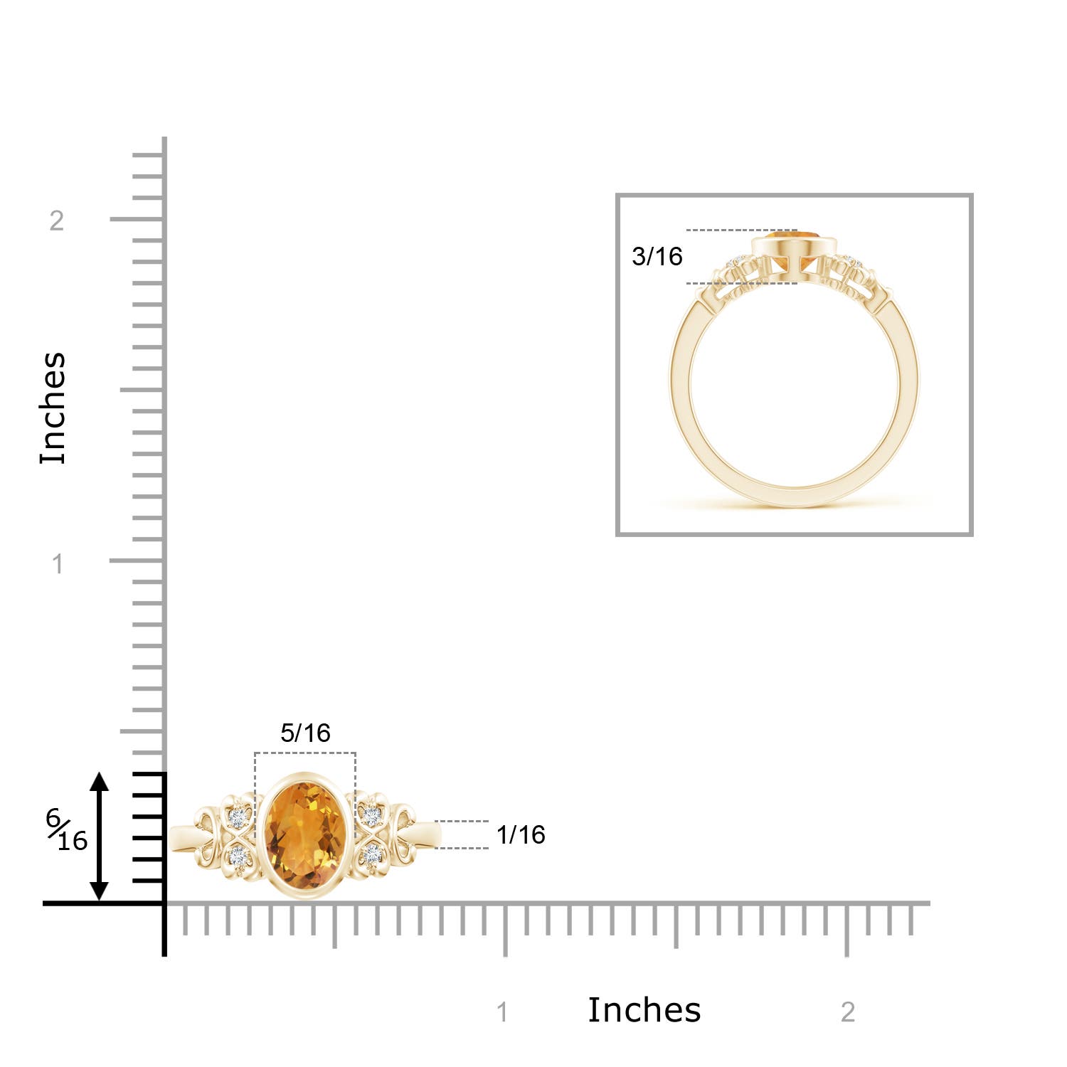 AA - Citrine / 1.15 CT / 14 KT Yellow Gold