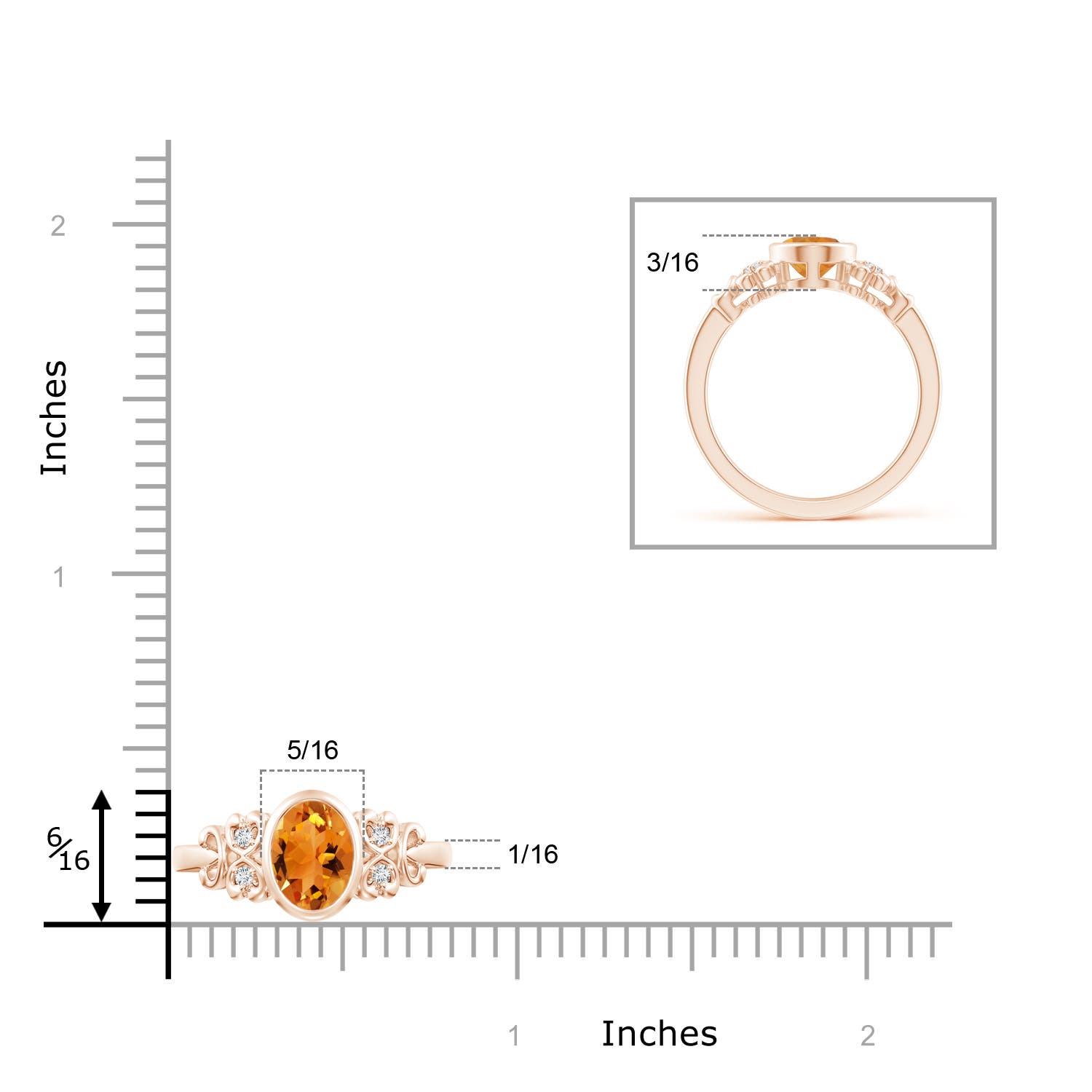 AAA - Citrine / 1.15 CT / 14 KT Rose Gold