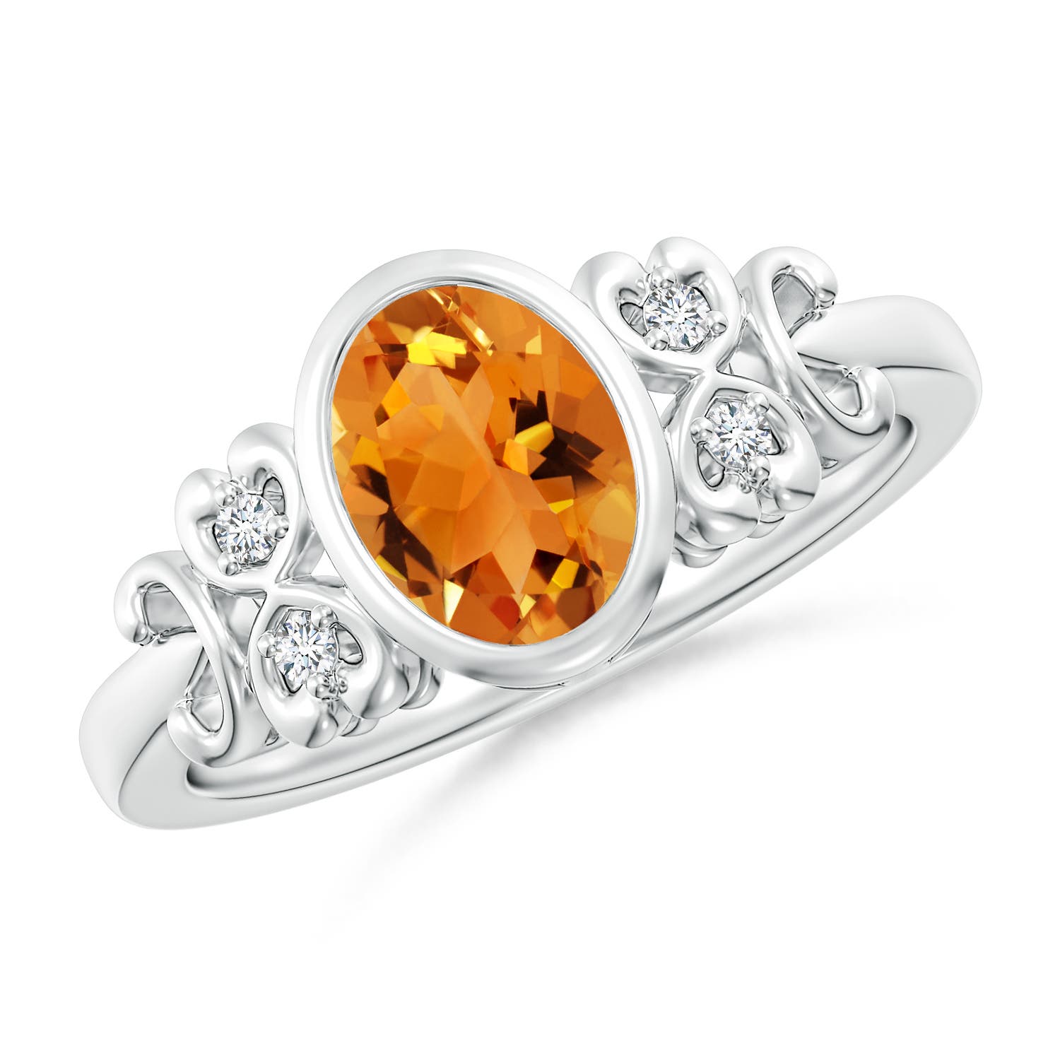 AAA - Citrine / 1.15 CT / 14 KT White Gold