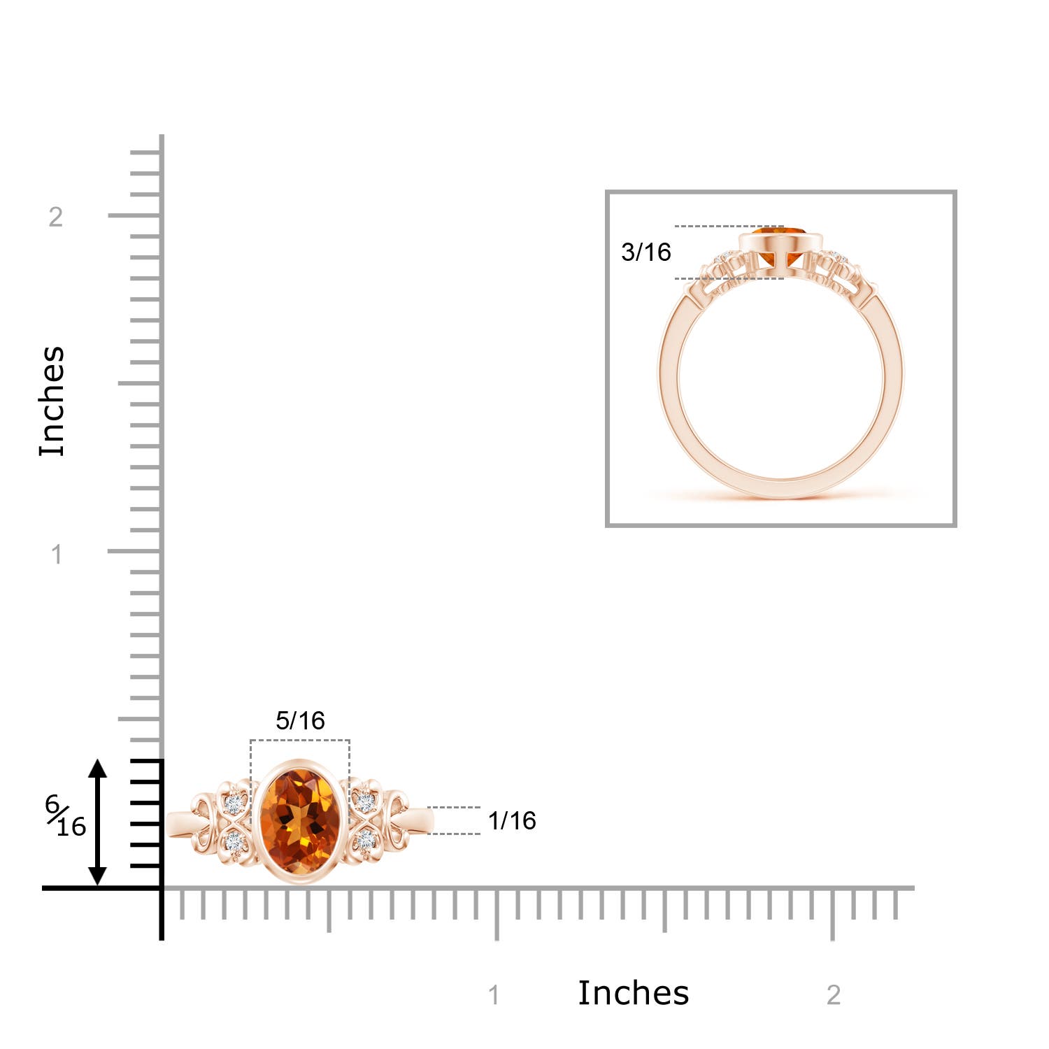 AAAA - Citrine / 1.15 CT / 14 KT Rose Gold