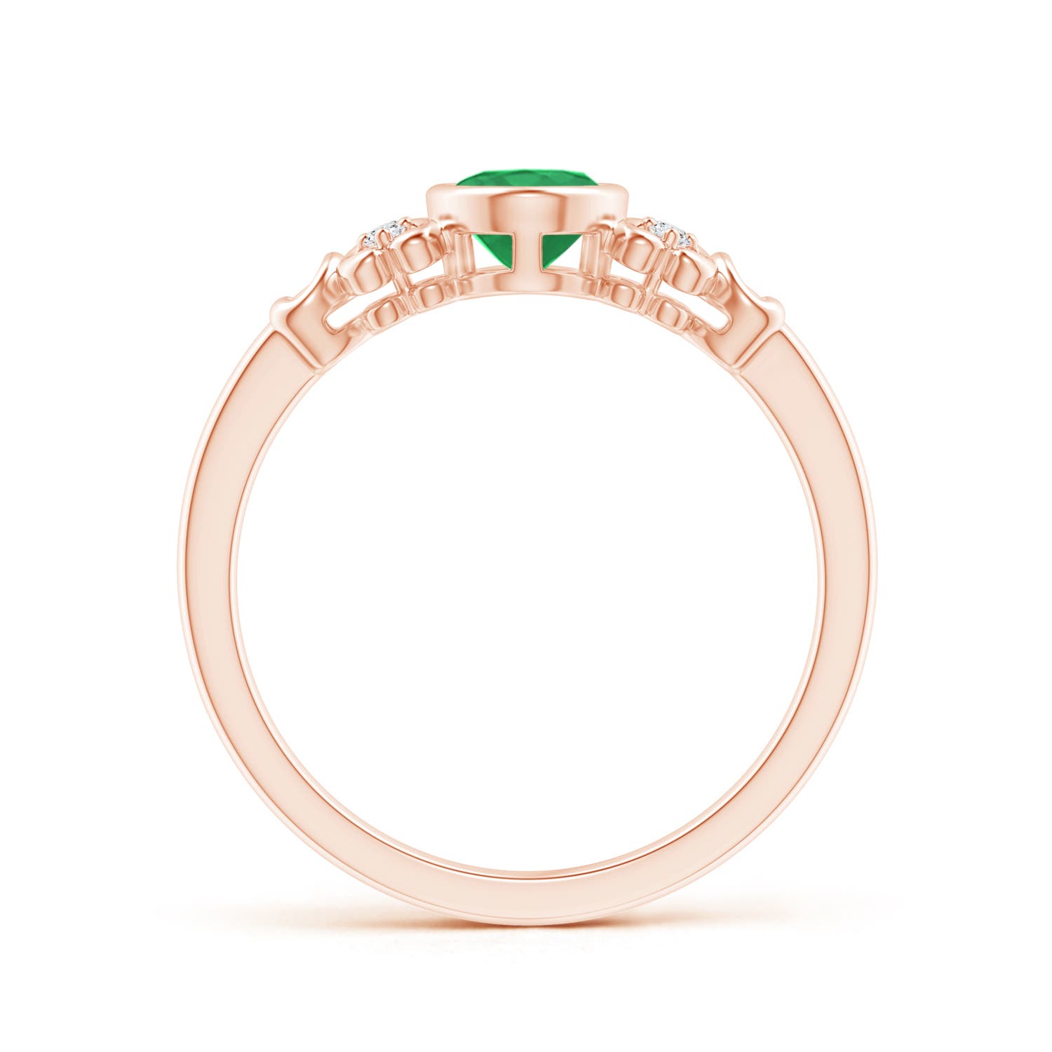 A - Emerald / 0.7 CT / 14 KT Rose Gold