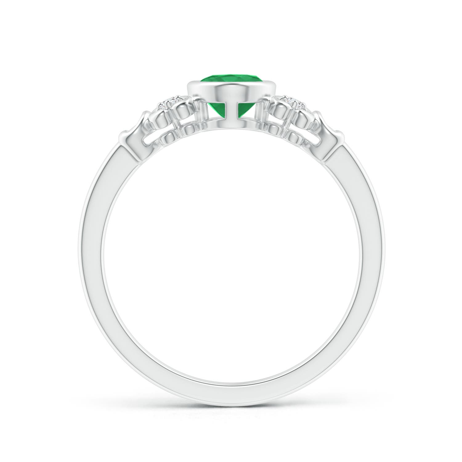 A - Emerald / 0.7 CT / 14 KT White Gold