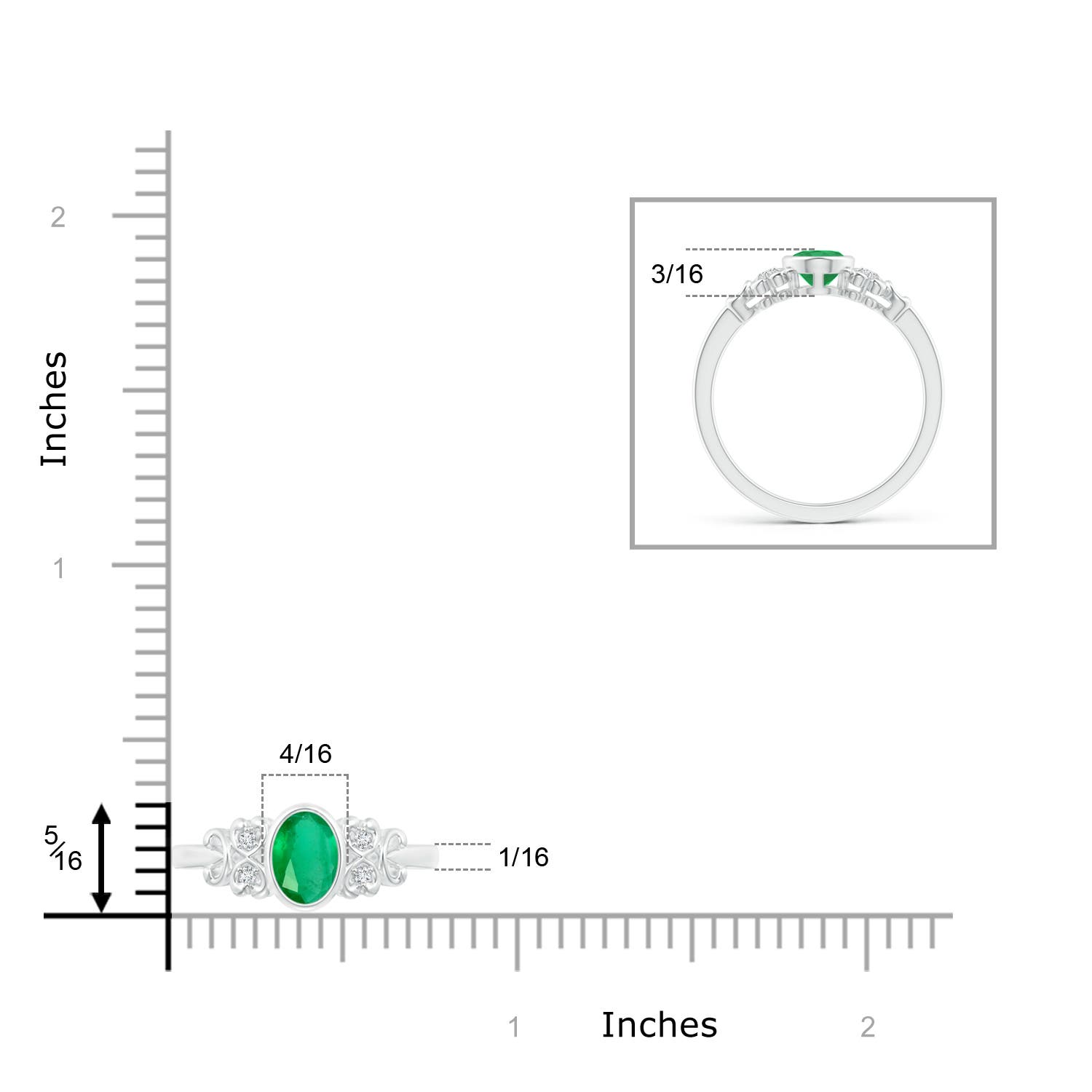 A - Emerald / 0.7 CT / 14 KT White Gold