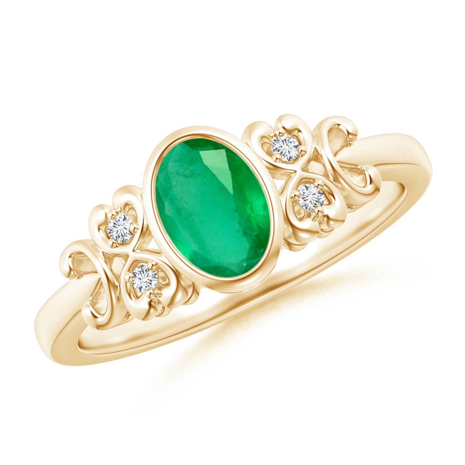 A - Emerald / 0.7 CT / 14 KT Yellow Gold