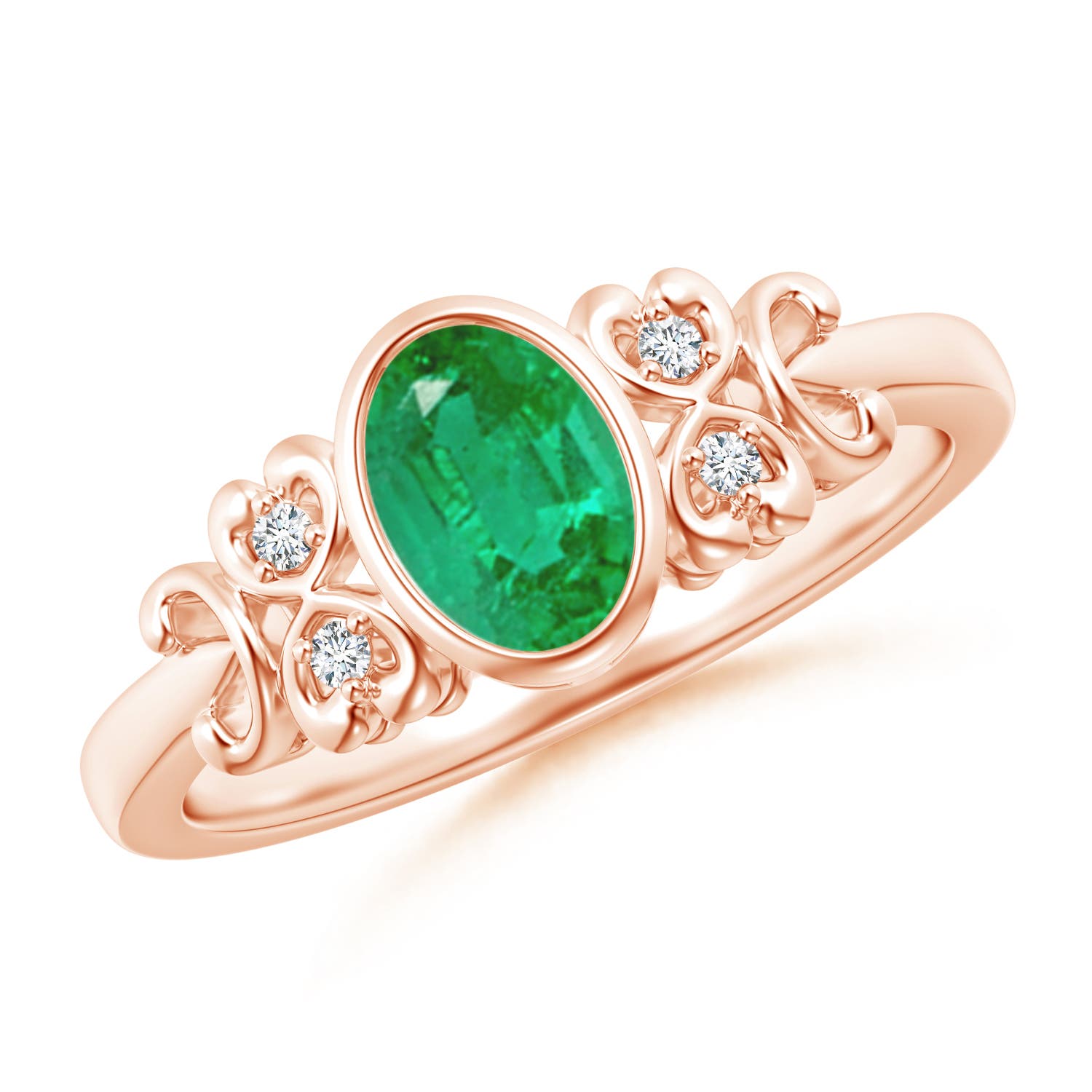 AA - Emerald / 0.7 CT / 14 KT Rose Gold