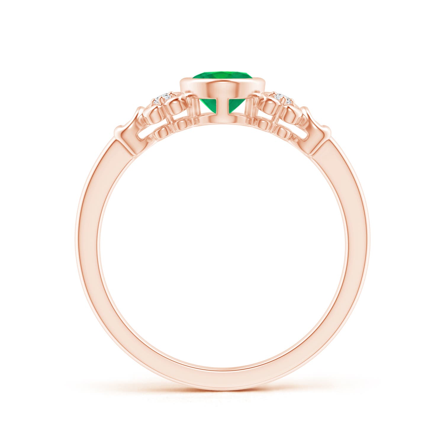 AA - Emerald / 0.7 CT / 14 KT Rose Gold