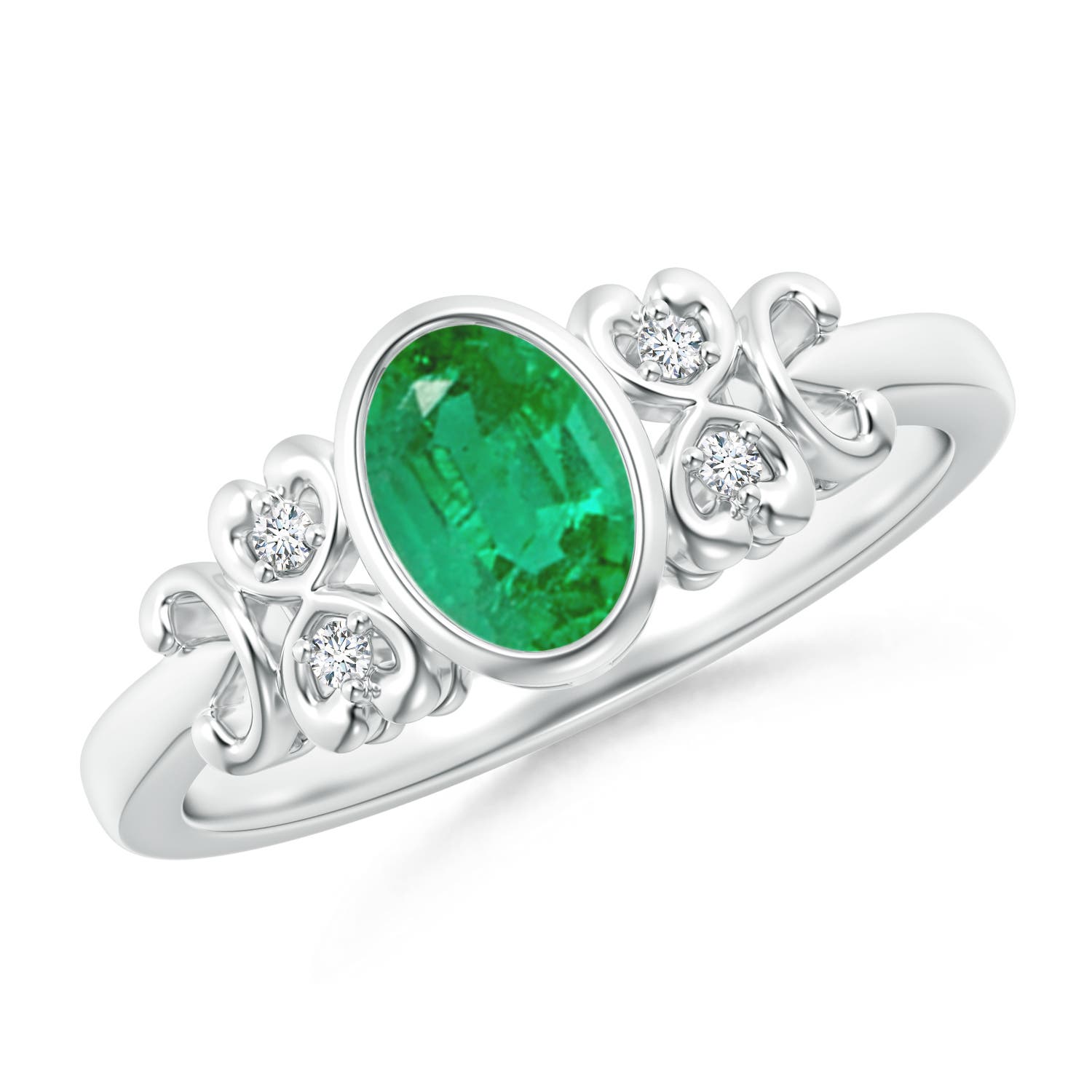 AA - Emerald / 0.7 CT / 14 KT White Gold