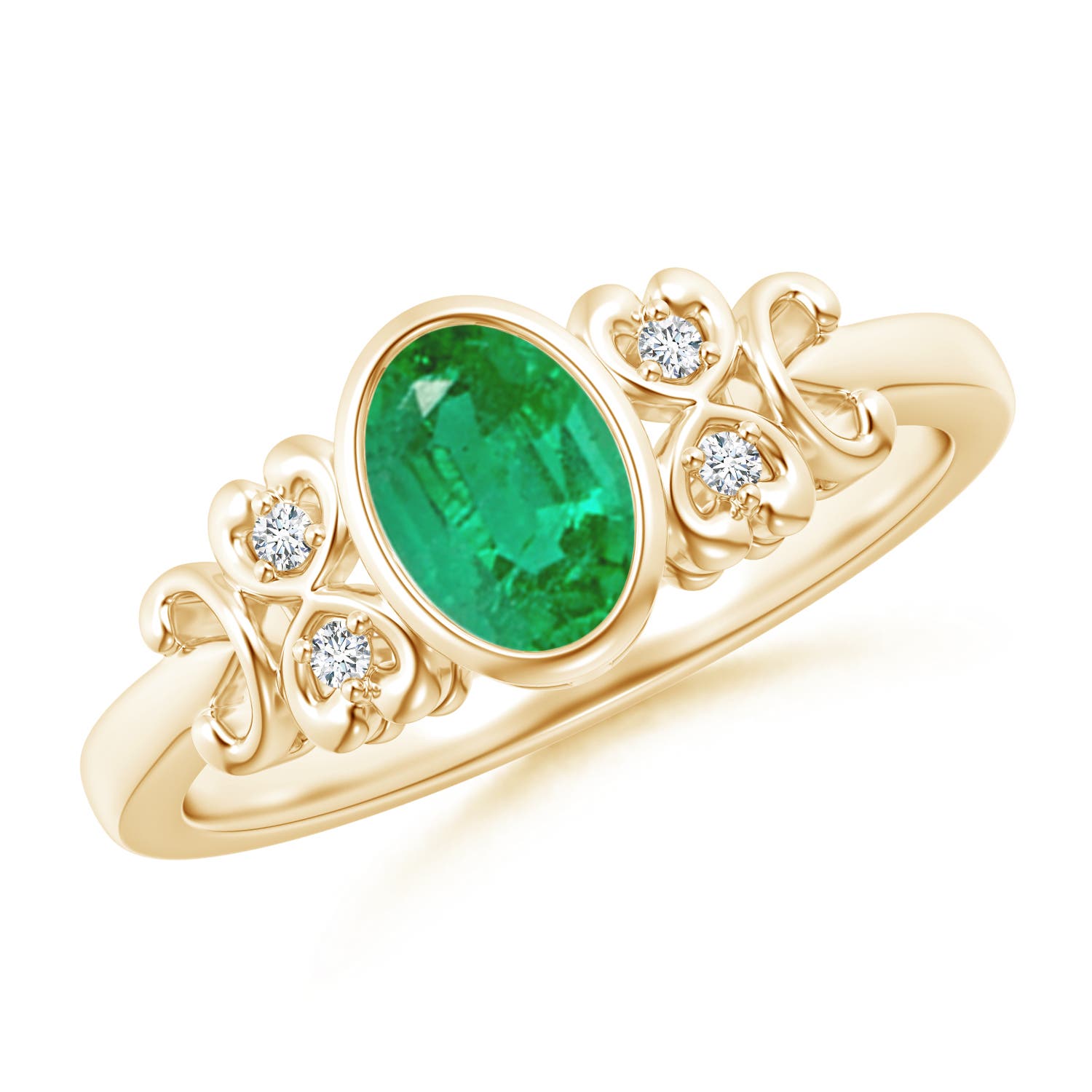 AA - Emerald / 0.7 CT / 14 KT Yellow Gold