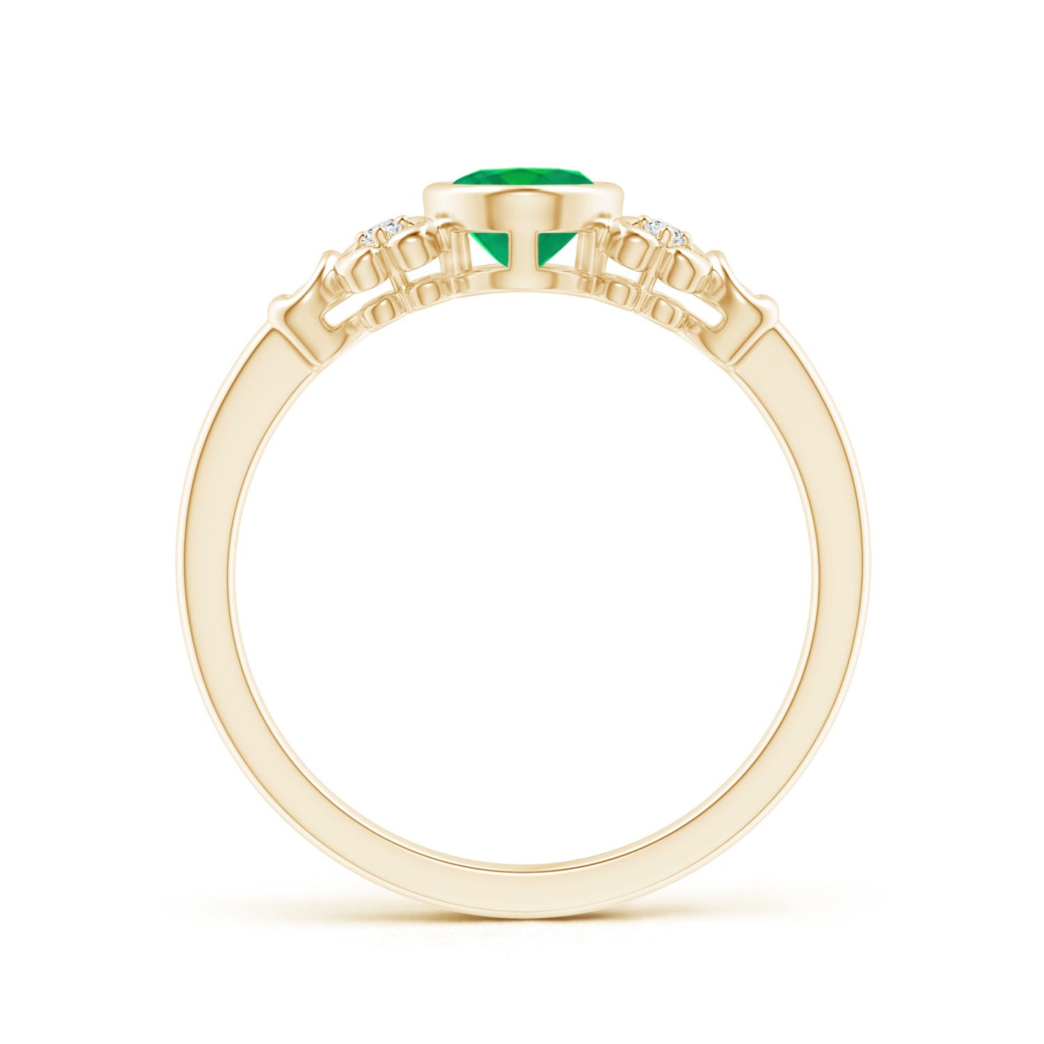 AA - Emerald / 0.7 CT / 14 KT Yellow Gold