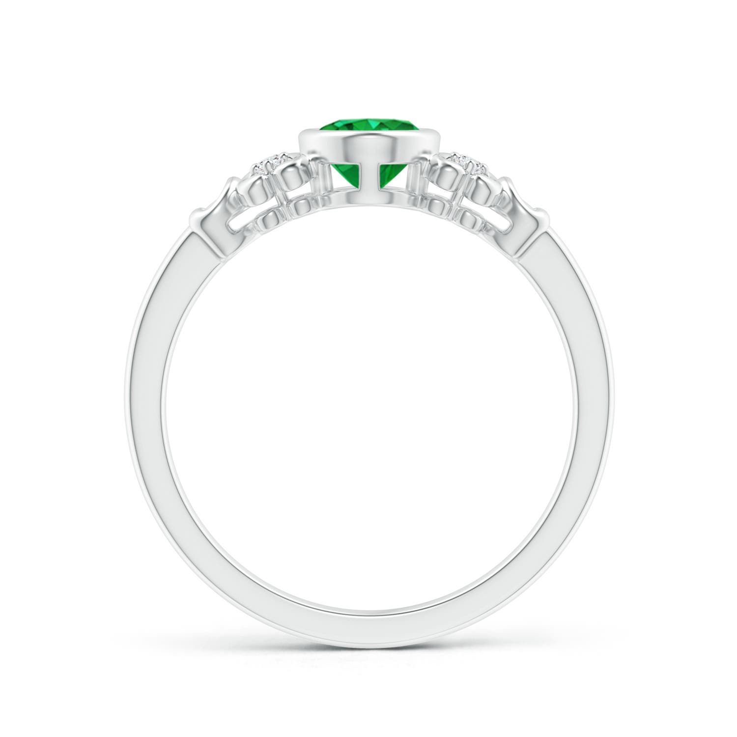 AAA - Emerald / 0.7 CT / 14 KT White Gold