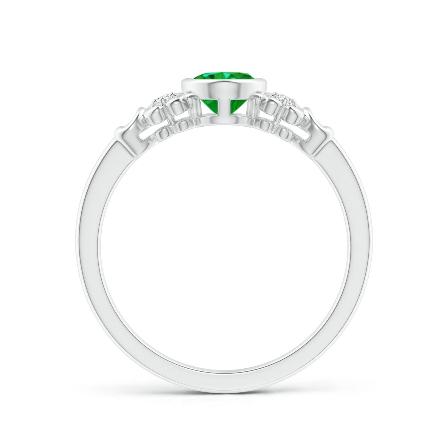 AAAA - Emerald / 0.7 CT / 14 KT White Gold