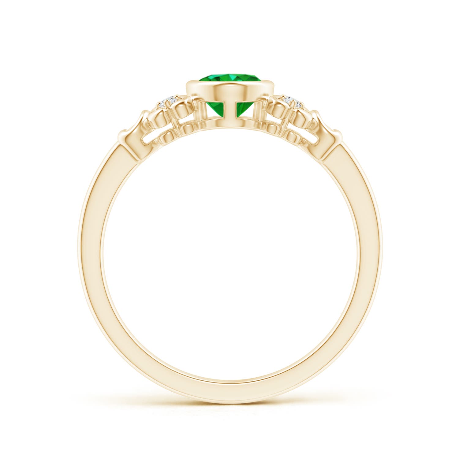 AAAA - Emerald / 0.7 CT / 14 KT Yellow Gold