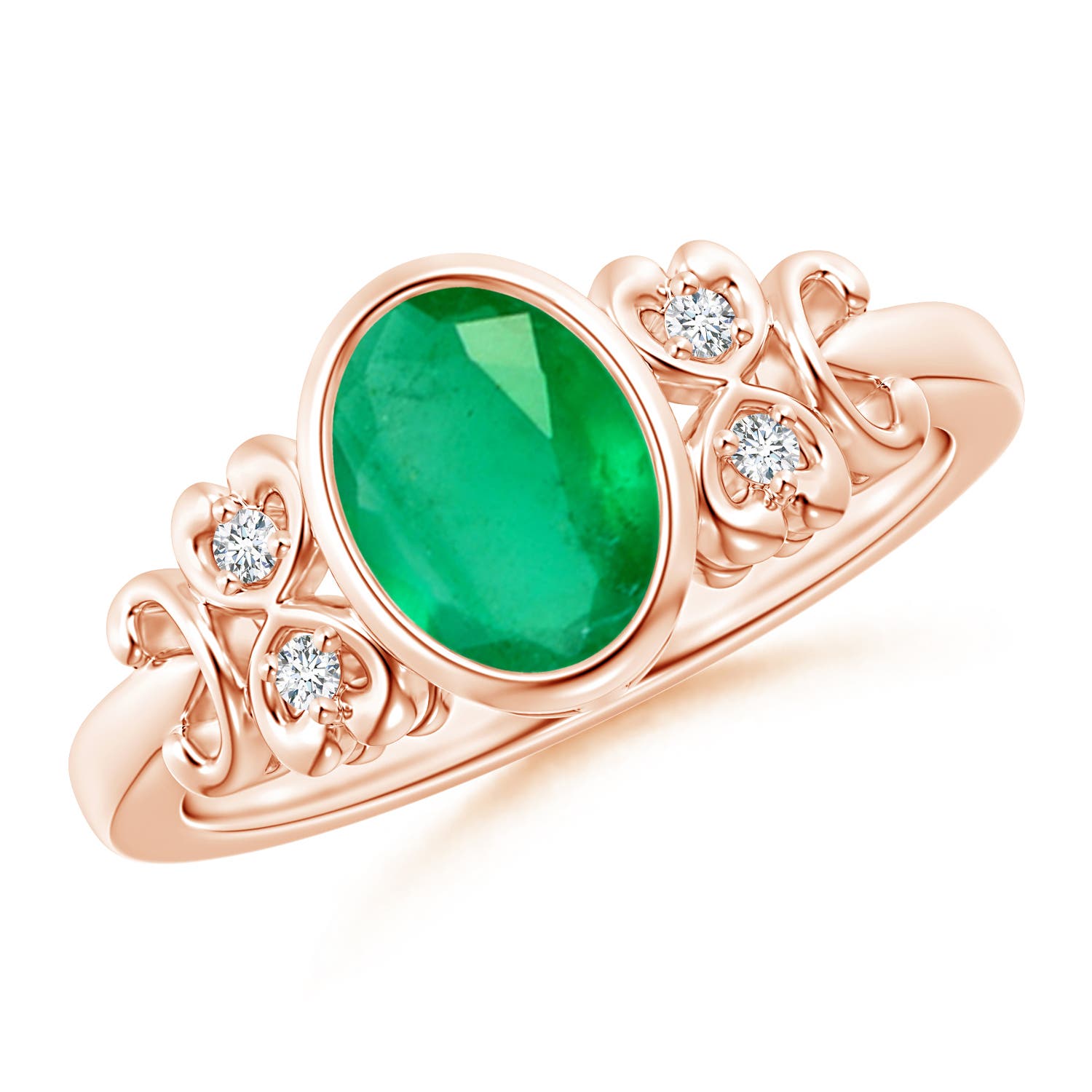 A - Emerald / 1.15 CT / 14 KT Rose Gold