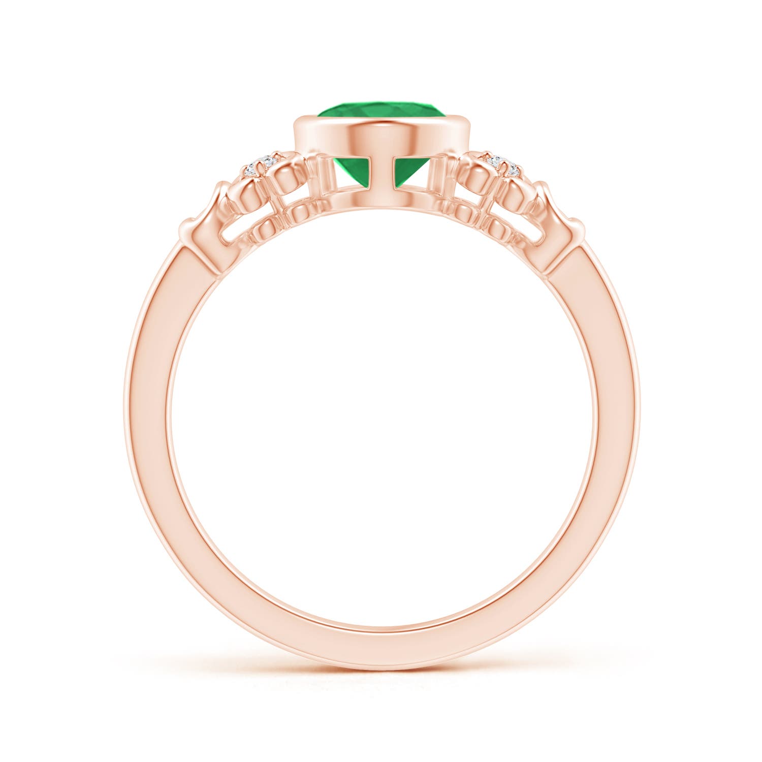 A - Emerald / 1.15 CT / 14 KT Rose Gold