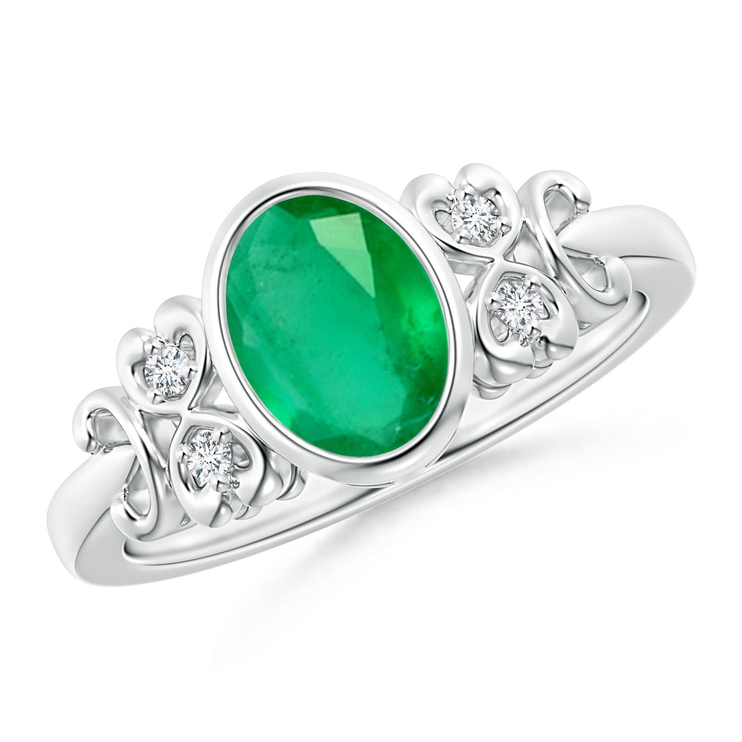 A - Emerald / 1.15 CT / 14 KT White Gold