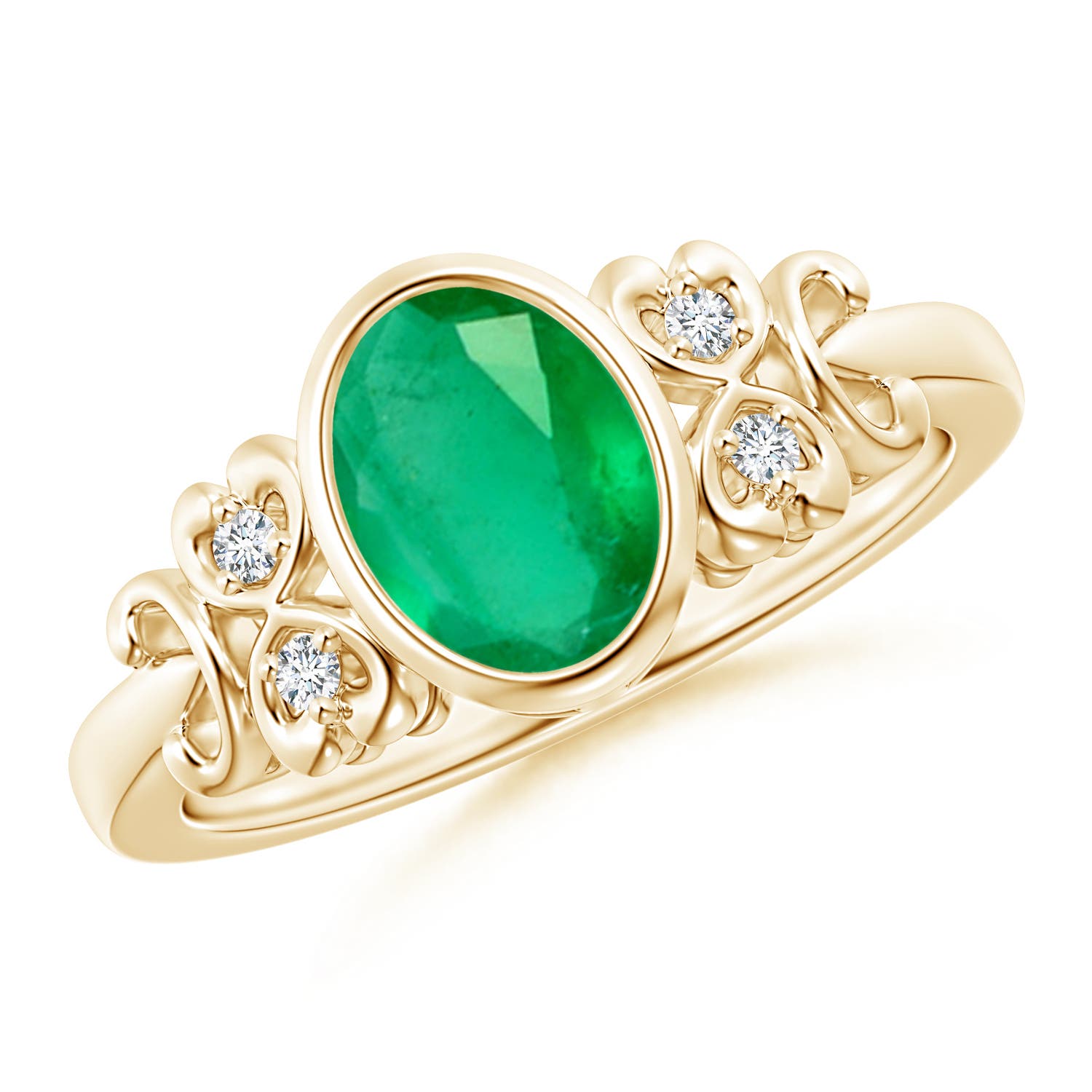 A - Emerald / 1.15 CT / 14 KT Yellow Gold