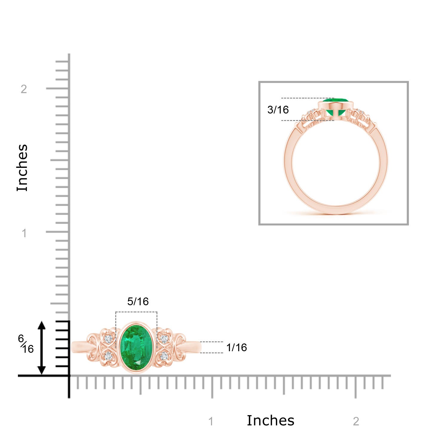 AA - Emerald / 1.15 CT / 14 KT Rose Gold