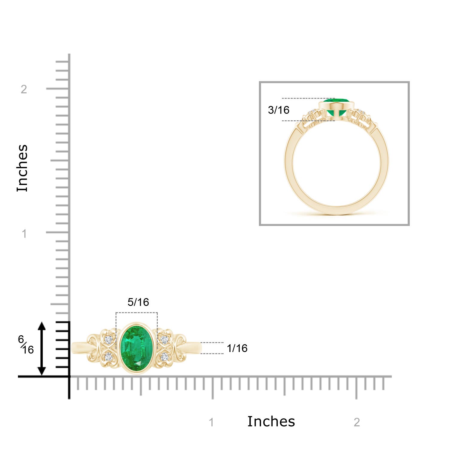 AA - Emerald / 1.15 CT / 14 KT Yellow Gold