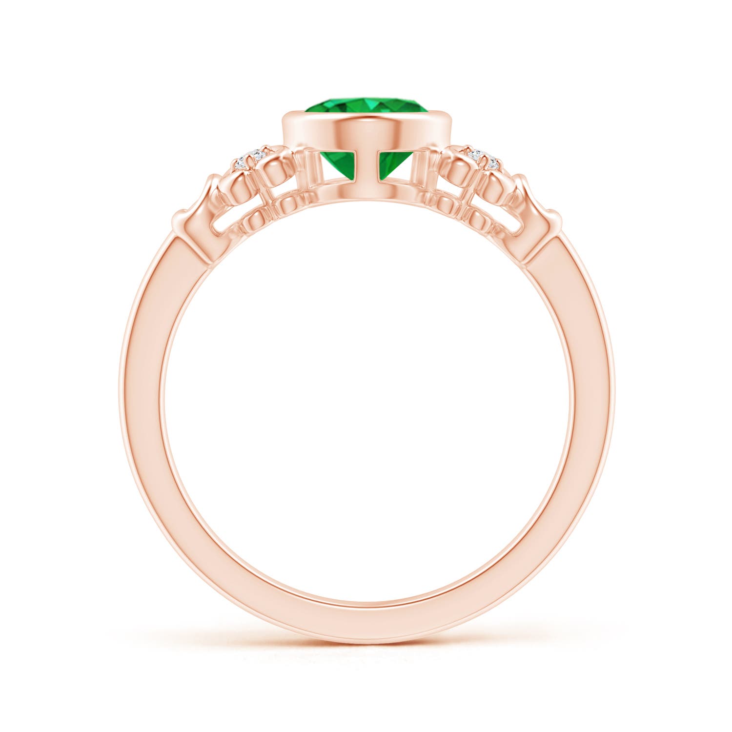 AAA - Emerald / 1.15 CT / 14 KT Rose Gold