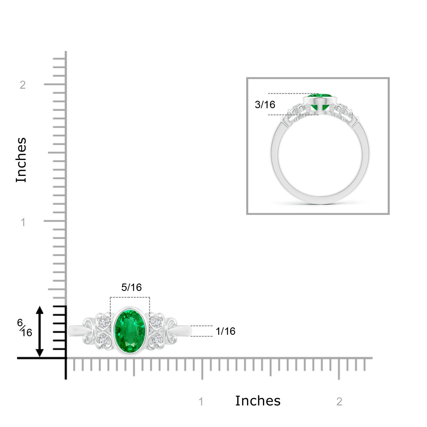 AAA - Emerald / 1.15 CT / 14 KT White Gold