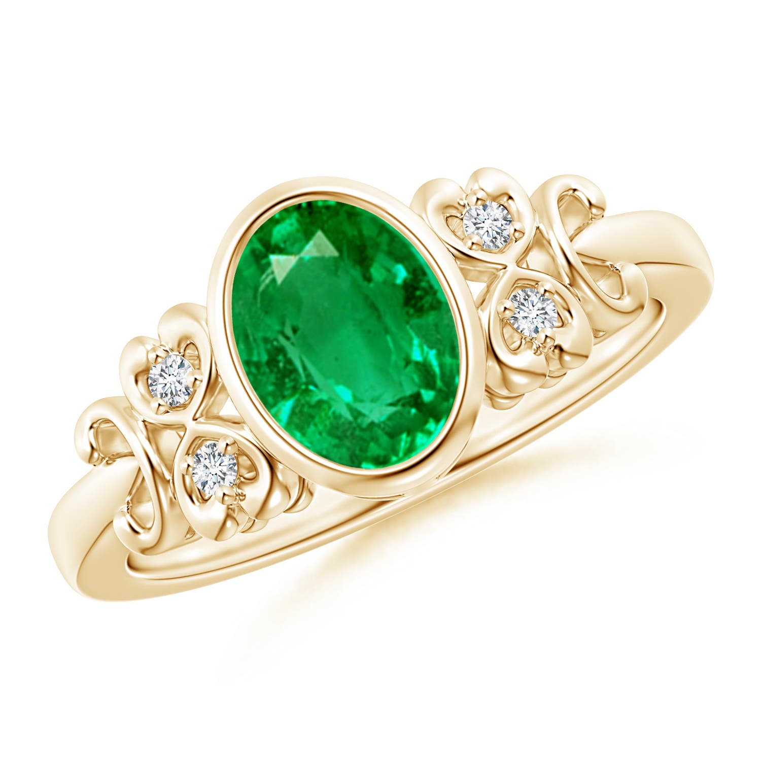 AAA - Emerald / 1.15 CT / 14 KT Yellow Gold